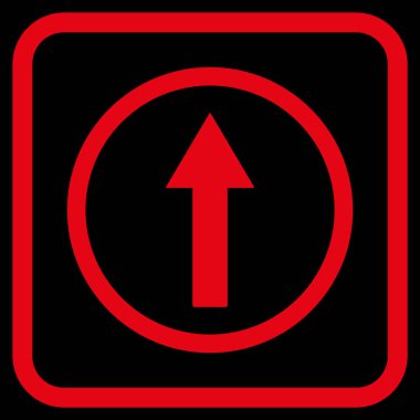 Bir çerçeve içinde yukarı yönlü ok vektör simgesi