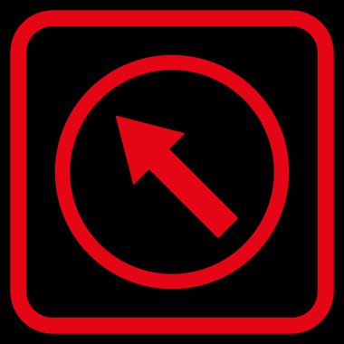 Yukarı Sağdan sola yuvarlak ok vektör simgesi bir çerçeve içinde