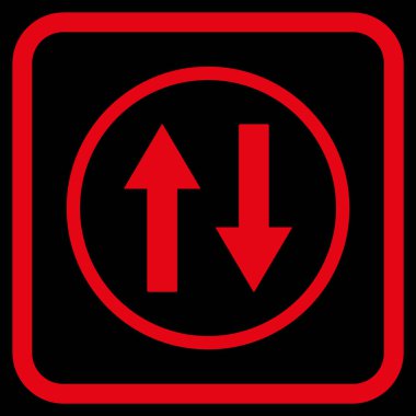 Dikey Çevir ok simge bir çerçeve içinde vektör