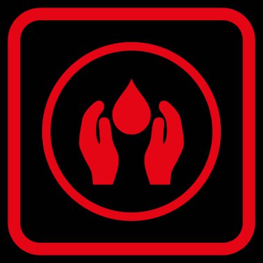 Su bakım vektör simgesi bir çerçeve içinde