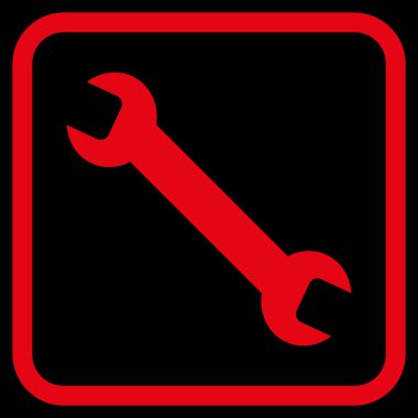 İngiliz anahtarı vektör simgesi bir çerçeve içinde