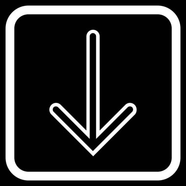 Vektör simgesi bir çerçeve içinde aşağı ok