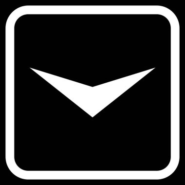 Vektör simgesi bir çerçeve içinde aşağı ok ucu