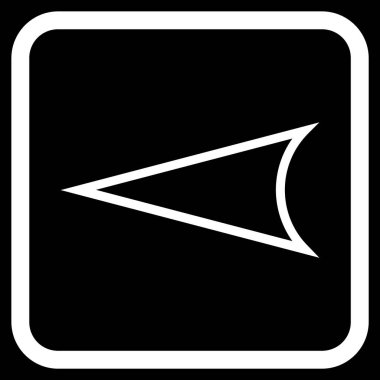 Ok ucu sol vektör simgesi bir çerçeve içinde