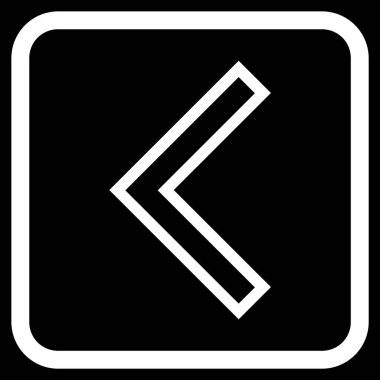 Ok ucu sol vektör simgesi bir çerçeve içinde