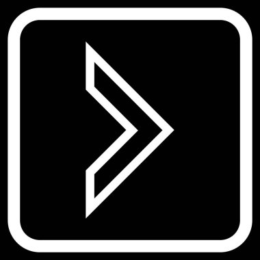 Ok ucu doğru vektör simgesi bir çerçeve içinde