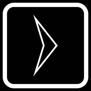 Ok ucu doğru vektör simgesi bir çerçeve içinde