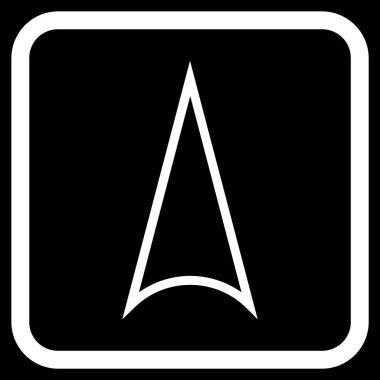 Vektör simgesi bir çerçeve içinde yukarı ok ucu