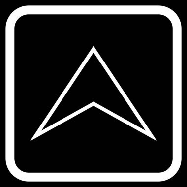 Vektör simgesi bir çerçeve içinde yukarı ok ucu