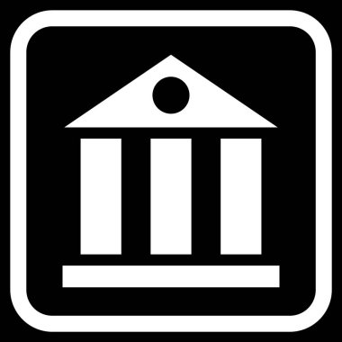 Banka Binası vektör simgesi bir çerçeve içinde