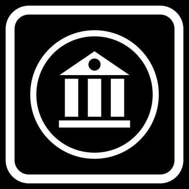 Banka Binası vektör simgesi bir çerçeve içinde