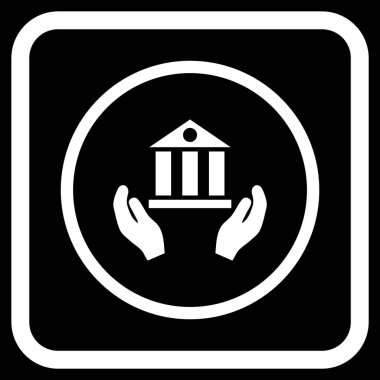 Banka hizmet vektör simgesi bir çerçeve içinde