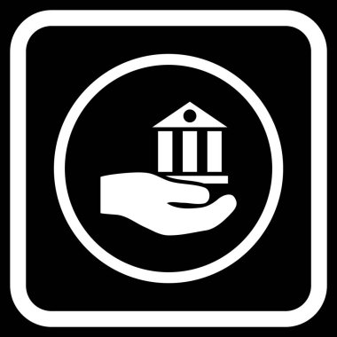 Banka hizmet vektör simgesi bir çerçeve içinde