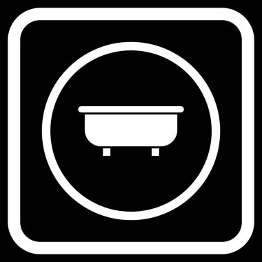 Küvet vektör simgesi bir çerçeve içinde