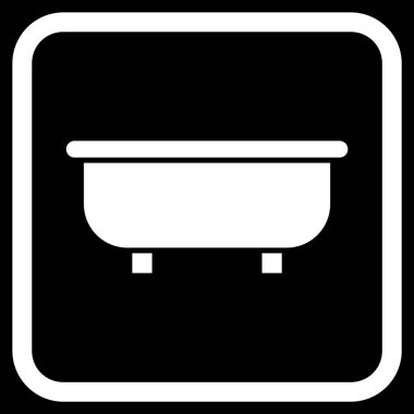 Küvet vektör simgesi bir çerçeve içinde