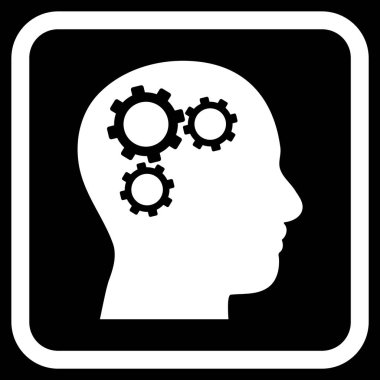 Beyin Gears vektör simgesi bir çerçeve içinde