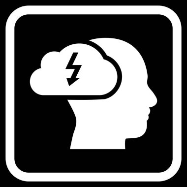 Beyin fırtınası vektör simgesi bir çerçeve içinde