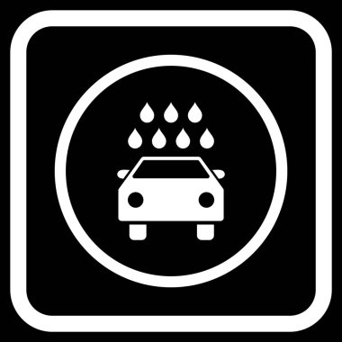 Araba duş vektör simgesi bir çerçeve içinde