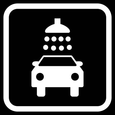 Araba duş vektör simgesi bir çerçeve içinde