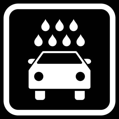 Araba duş vektör simgesi bir çerçeve içinde