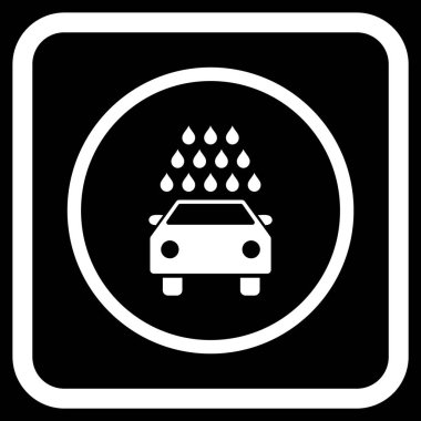 Oto yıkama vektör simgesi bir çerçeve içinde