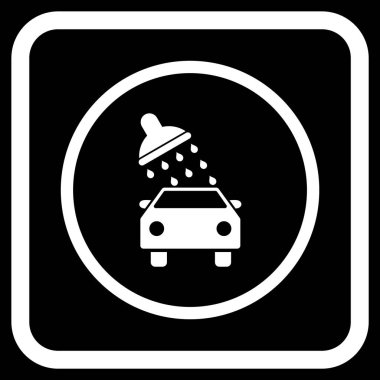 Oto yıkama vektör simgesi bir çerçeve içinde