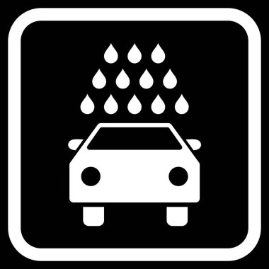 Oto yıkama vektör simgesi bir çerçeve içinde