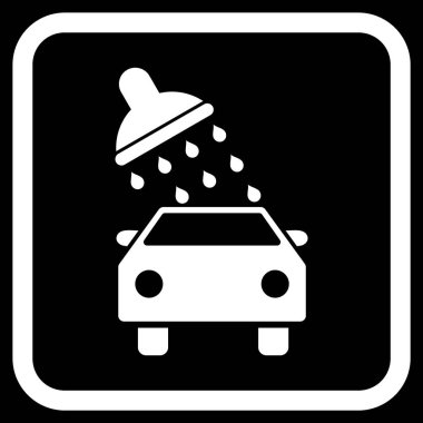 Oto yıkama vektör simgesi bir çerçeve içinde