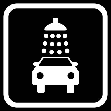 Oto yıkama vektör simgesi bir çerçeve içinde