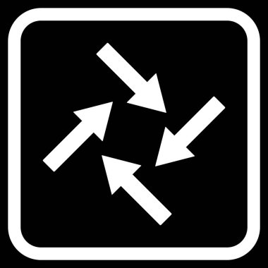 Merkezcil oklar bir çerçeve içinde simge vektör