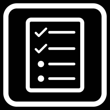 Denetim listesi sayfa vektör simgesi bir çerçeve içinde