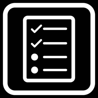 Denetim listesi sayfa vektör simgesi bir çerçeve içinde