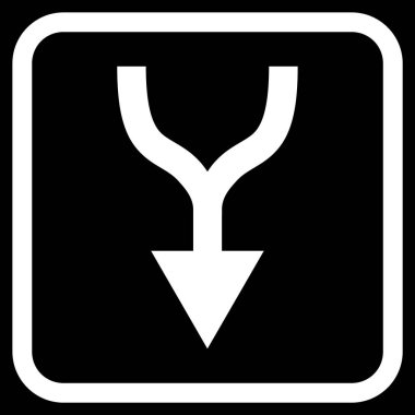 Vektör simgesi bir çerçeve içinde aşağı ok birleştirmek