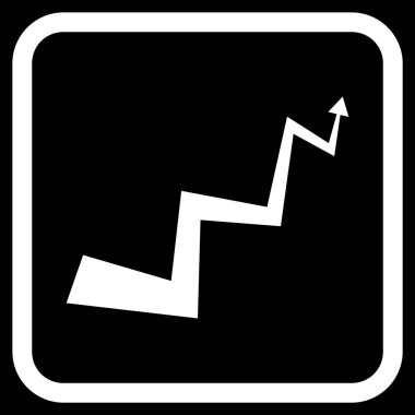 Eğri ok vektör simgesi bir çerçeve içinde