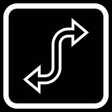 Eğri Exchange ok vektör simgesi bir çerçeve içinde