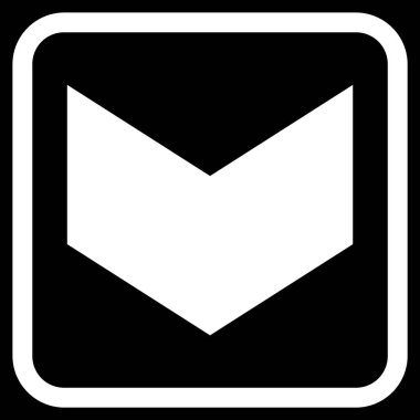 Vektör simgesi bir çerçeve içinde aşağı yön