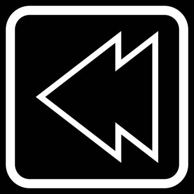 Yön sol vektör simgesi bir çerçeve içinde