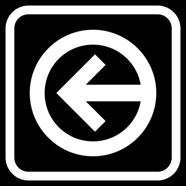 Yön sol vektör simgesi bir çerçeve içinde