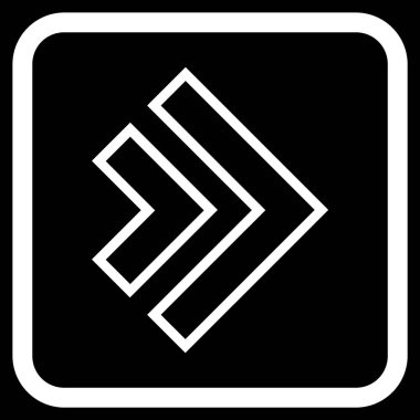 Yöne doğru vektör simgesi bir çerçeve içinde