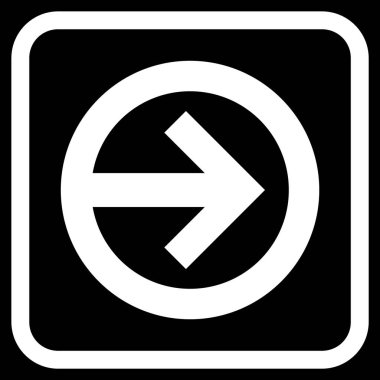 Yöne doğru vektör simgesi bir çerçeve içinde