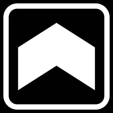 Yön yukarı vektör simgesi bir çerçeve içinde