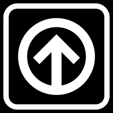 Yön yukarı vektör simgesi bir çerçeve içinde