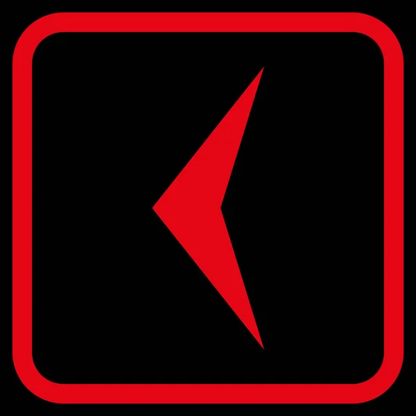 Icono del vector izquierdo de la punta de flecha en un marco — Vector de stock