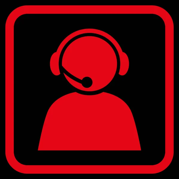 Call Center Operator Vector Icon In een Frame — Stockvector