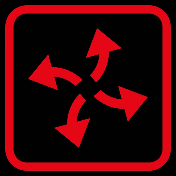 Flechas centrífugas Vector icono en un marco — Vector de stock
