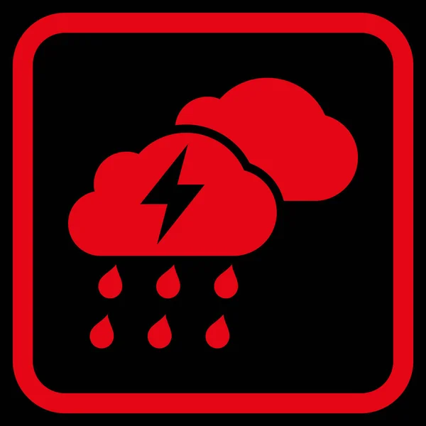 Thunderstorm Clouds Vector Icon In a Frame