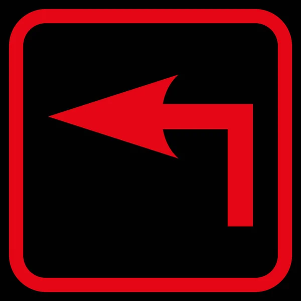 Virar ícone do vetor esquerdo em um quadro —  Vetores de Stock