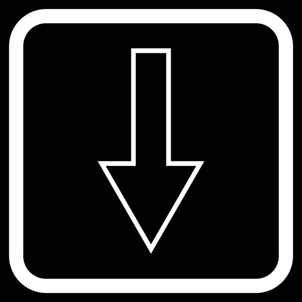 Freccia giù vettoriale icona in un frame — Vettoriale Stock