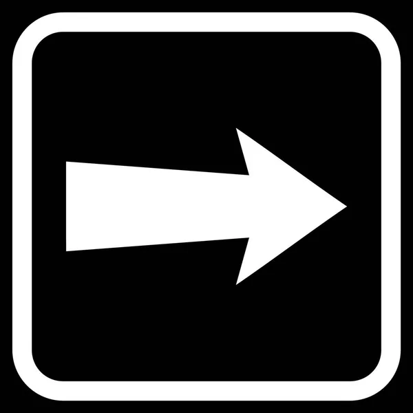 Flecha derecha Vector icono en un marco — Vector de stock