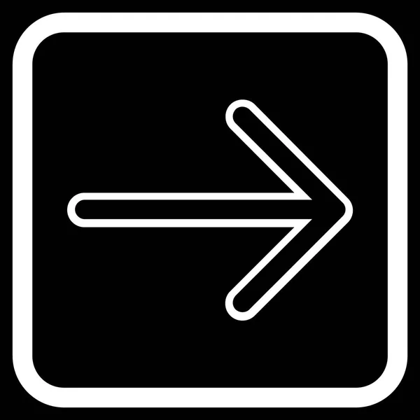 Strzałka w prawo wektor ikona w ramce — Wektor stockowy